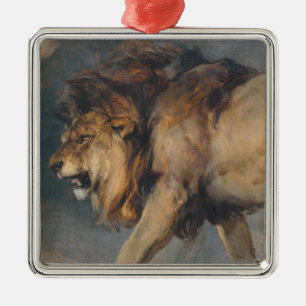 Studie über eine Löwen-Keramik (von Edwin Henry La Ornament Aus Metall