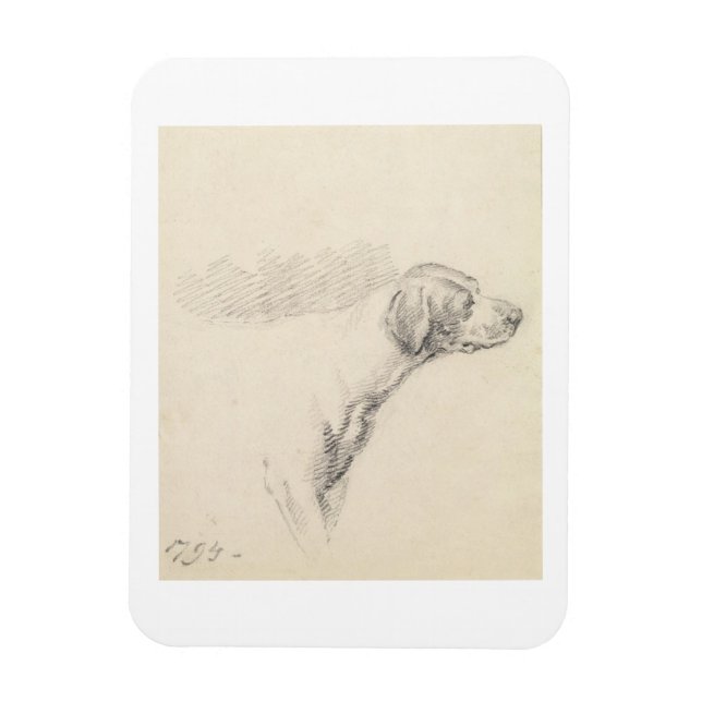 Studie über einen Hund, 1794 (Bleistift auf Papier Magnet (Vertikal)