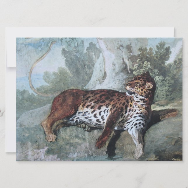 Studie über einen Leopard (von Jean-Baptiste Oudry Karte (Vorderseite)