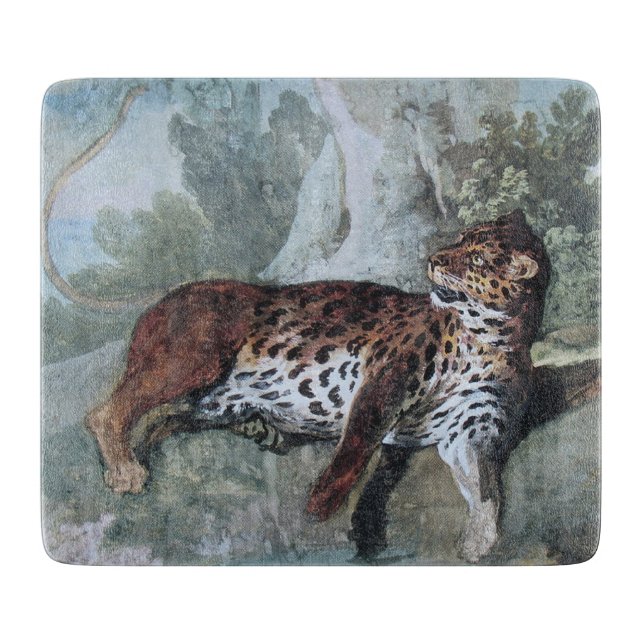Studie über einen Leopard (von Jean-Baptiste Oudry Schneidebrett (Vorderseite)
