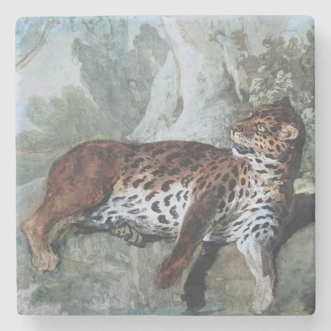 Studie über einen Leopard (von Jean-Baptiste Oudry Steinuntersetzer (Vorderseite)