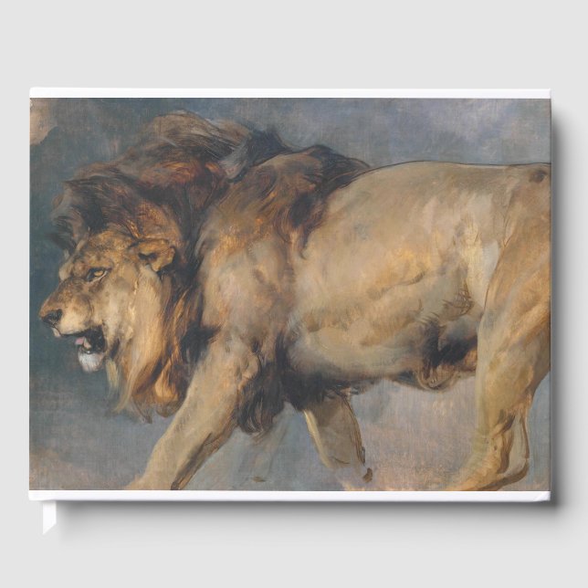 Studie über einen Löwen (von Edwin Henry Landseer) Gästebuch (Vorderseite)