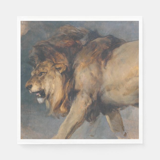 Studie über einen Löwen (von Edwin Henry Landseer) Serviette (Vorderseite)