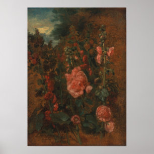 Studie über Hollyhocks - John Constable Poster