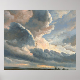Studie über Wolken mit einem Sonnenuntergang in de Poster