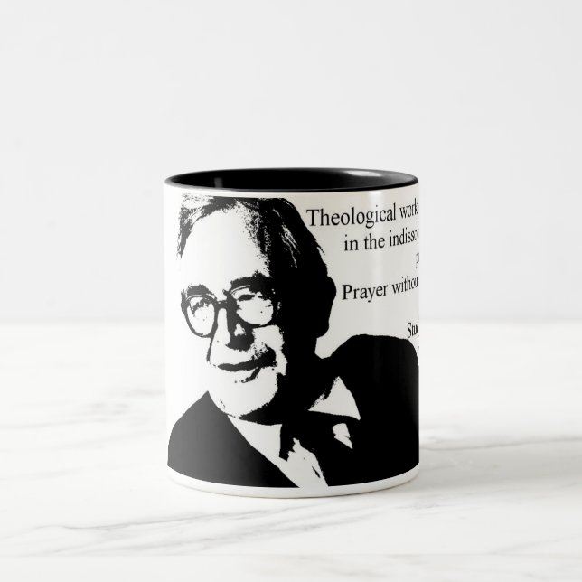 Studie und Gebet Karl Barth Zweifarbige Tasse (Mittel)