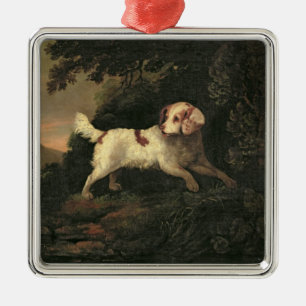 Studie von Clumber Spaniel Silbernes Ornament