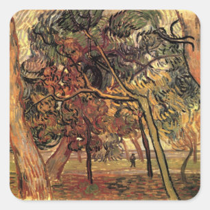Studie von Kiefern von Vincent van Gogh Quadratischer Aufkleber