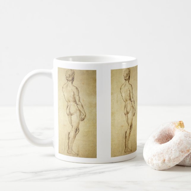 Studie von Michelangelos David Statue von Raphael Kaffeetasse (Mit Donut)