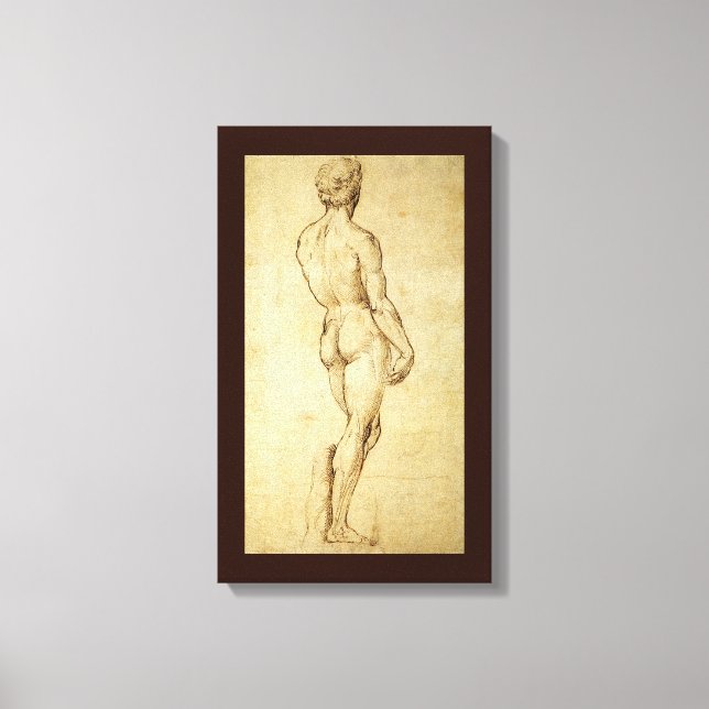Studie von Michelangelos David Statue von Raphael Leinwanddruck (Vorderseite)