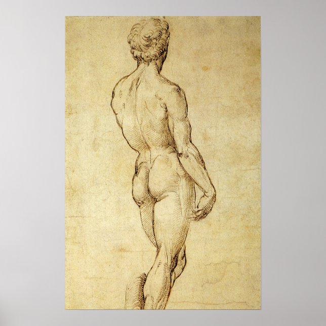 Studie von Michelangelos David Statue von Raphael Poster (Vorne)