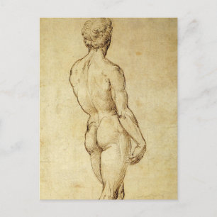 Studie von Michelangelos David Statue von Raphael Postkarte