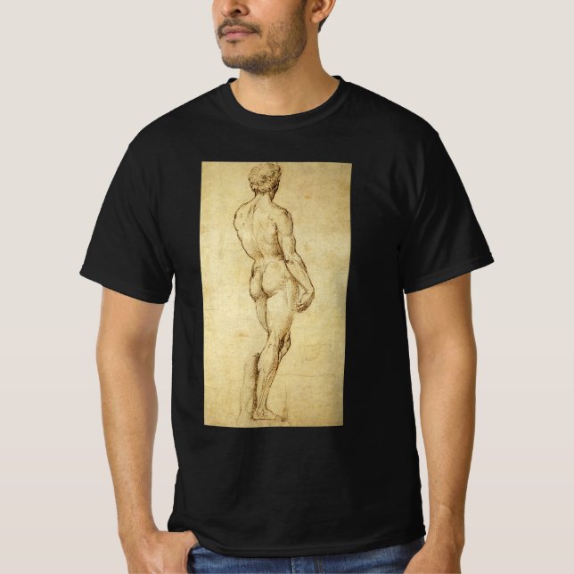 Studie von Michelangelos David Statue von Raphael T-Shirt (Vorderseite)