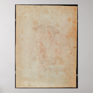 Studie zu zwei männlichen Zahlen Poster