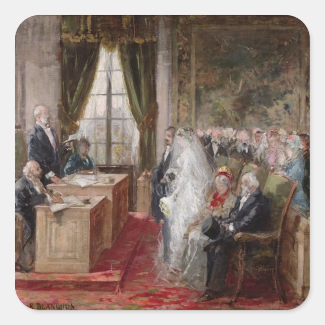 Studie zur Zivilen Ehe Quadratischer Aufkleber (Vorderseite)