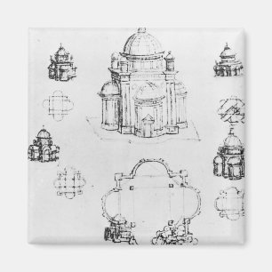 Studien für ein Gebäude eines zentralisierten Plan Magnet