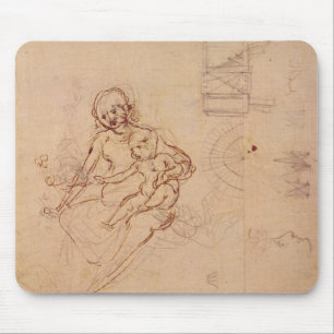 Studien Jungfrau und Kinderkopf-Profil-Maschinen Mousepad