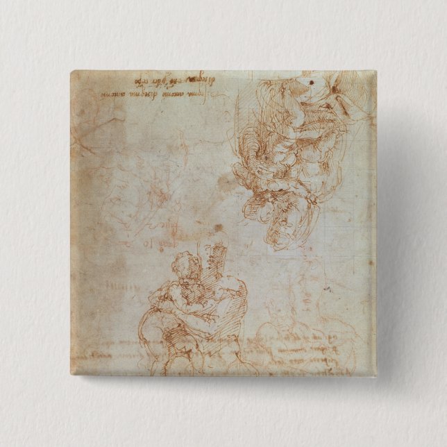 Studien von Madonna und von Kind Button (Vorderseite)