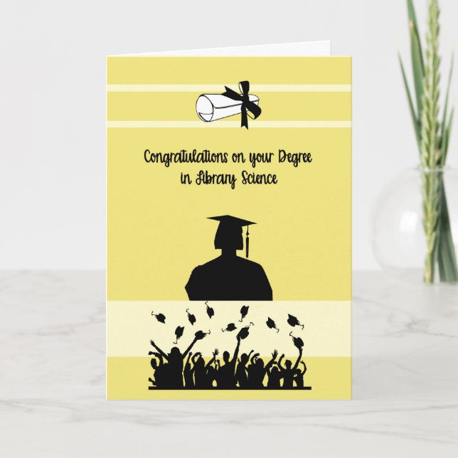 Studienabschluss in Bibliothekswissenschaft bei We Karte (Vorderseite)