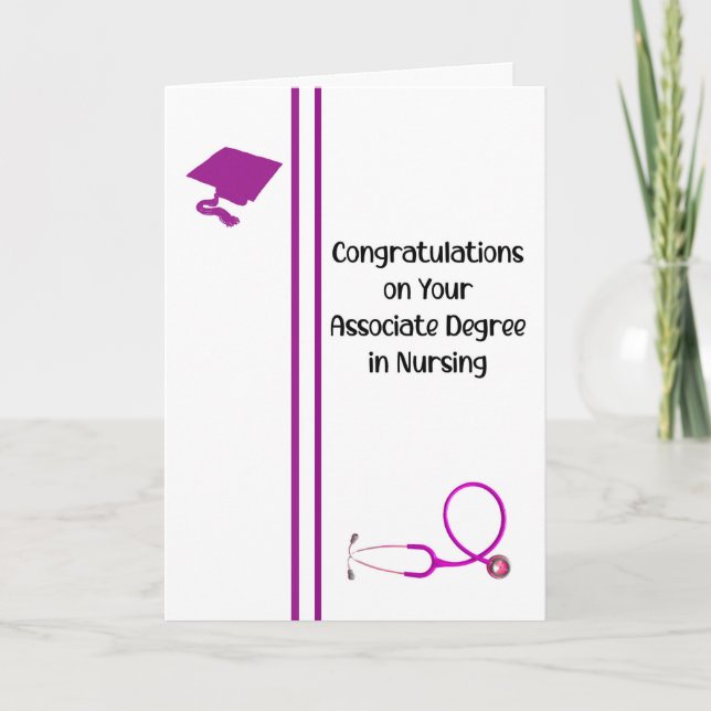 Studienabschluss in Pflegeweißkarte Dankeskarte (Vorderseite)