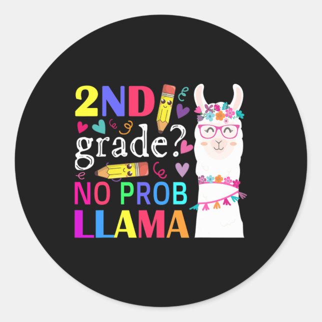 Studienanfänger ohne Prob-Lama Runder Aufkleber (Vorderseite)