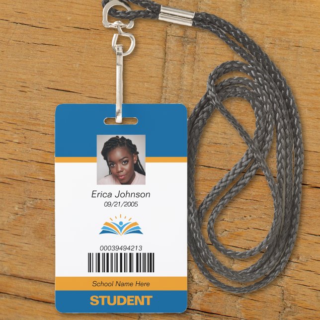 Studienausweis "Blue & Orange School Uni" Ausweis (blue and orange school student id badge)