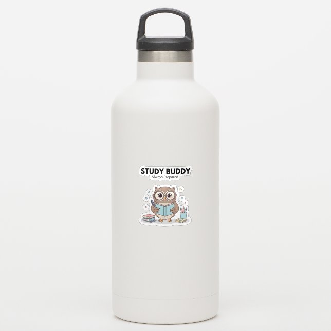 Studieneule-Aufkleber – Süßer Studienbegleiter imm Aufkleber (Wassserflasche)