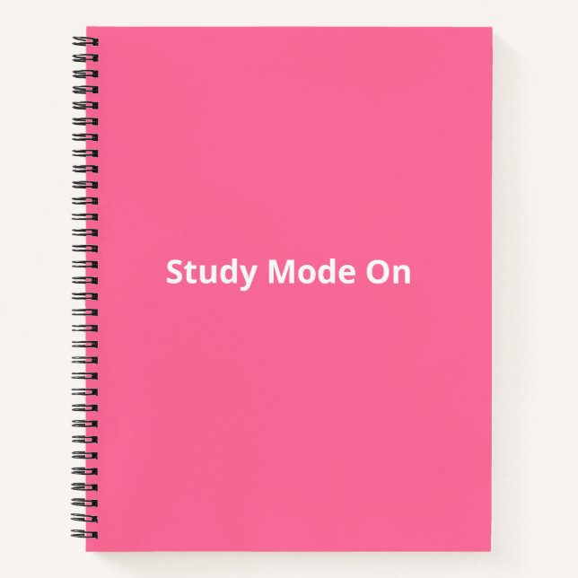 „Studienmodus aktiviert“ Rosa Studentennotebook Notizbuch (Vorderseite)