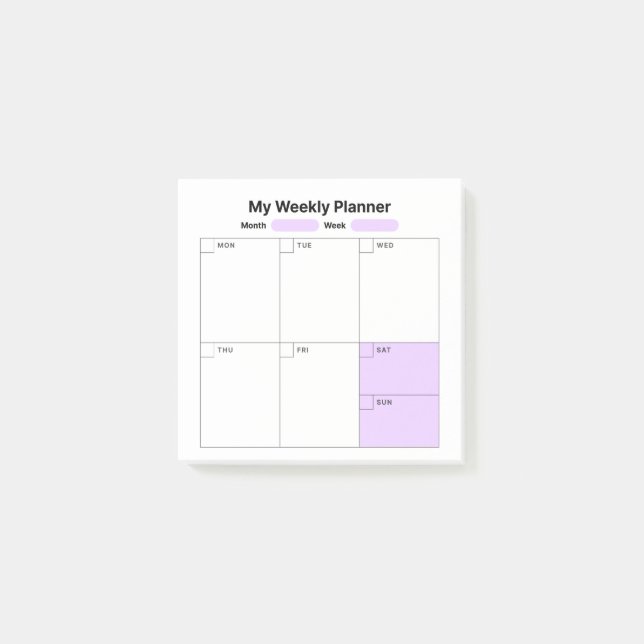 Studienplaner Post-it Klebezettel (Vorderseite)