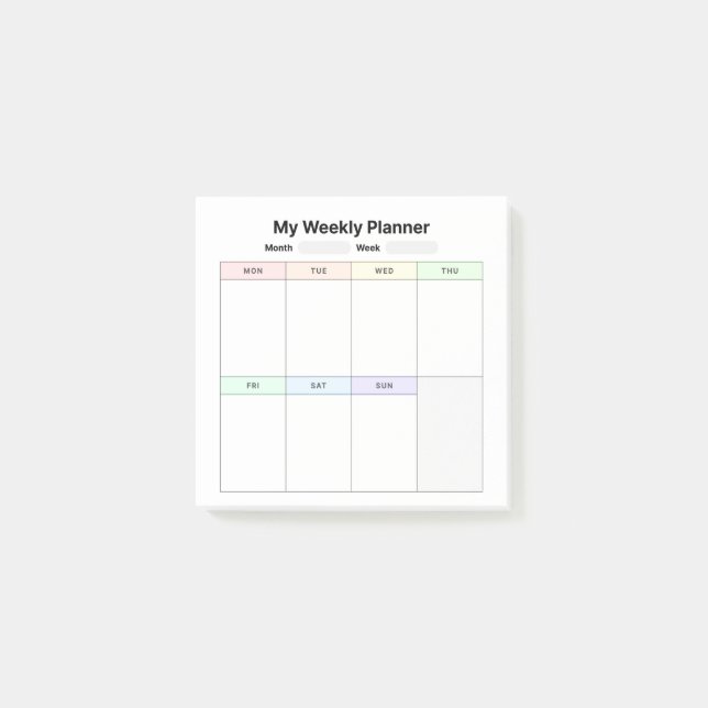 Studienplaner Post-it Klebezettel (Vorderseite)