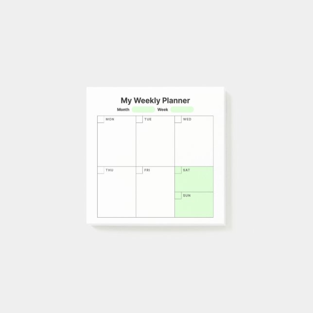 Studienplaner Post-it Klebezettel (Vorderseite)