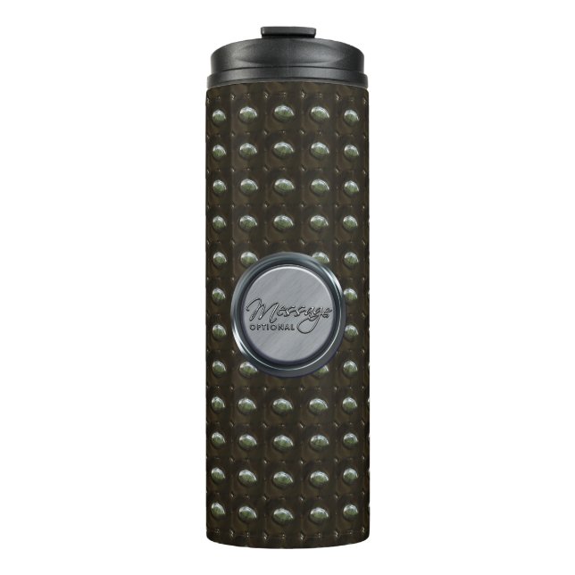 Studiertes Leder 2 Thermische Tumoren Thermosbecher (Vorderseite)