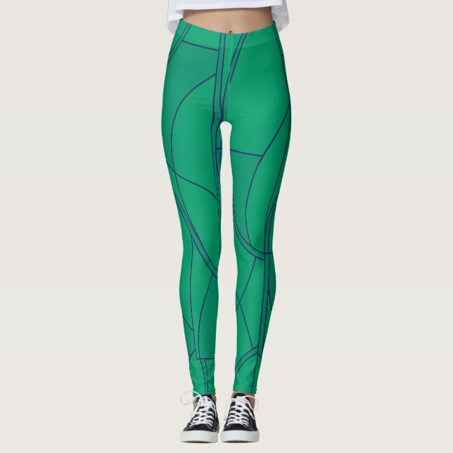 Studio auf der Straße Minimalistisches grünes Must Leggings (Vorderseite)