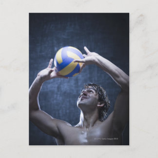 Studio-Aufnahme des Volleyballspielers Postkarte