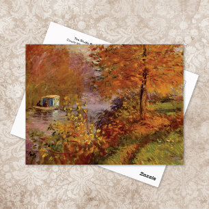 Studio Boat Autumn Claude Monet Postkarte