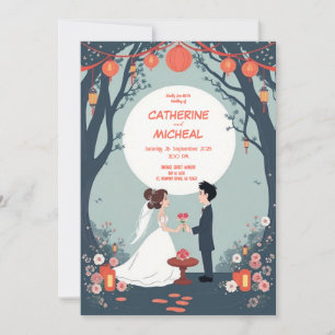 Studio Ghibli Stil personlized Wedding Einladung