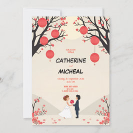 Studio Ghibli Stil personlized Wedding Einladung