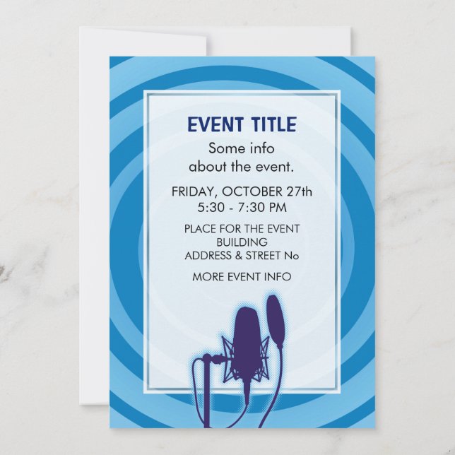 Studio Mikrofon Einladung (Rückseite)