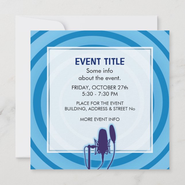 Studio Mikrofon Einladung (Rückseite)