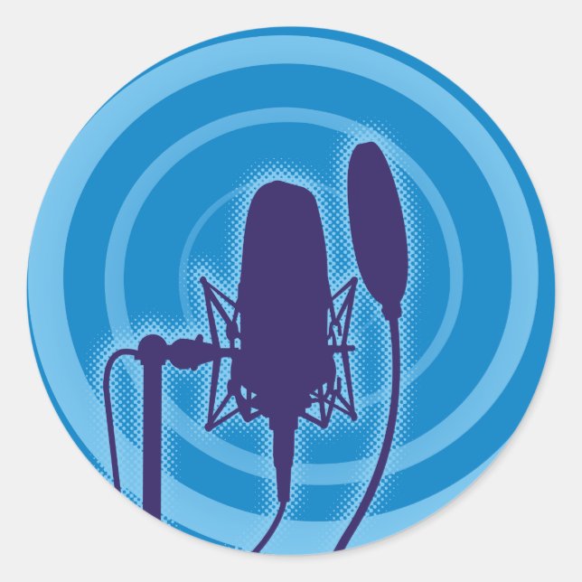 Studio Mikrofon Runder Aufkleber (Vorderseite)