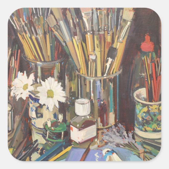 Studio Still Life 2012 Quadratischer Aufkleber (Vorderseite)