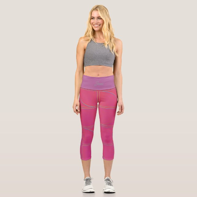 Studio to Street Minimal Pattern | Benutzerdefinie Capri Leggings (Vorderseite)
