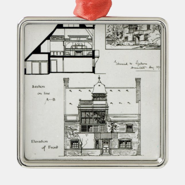 Studio und Hütte für Fräulein Rosa Corder Ornament Aus Metall (Vorne)