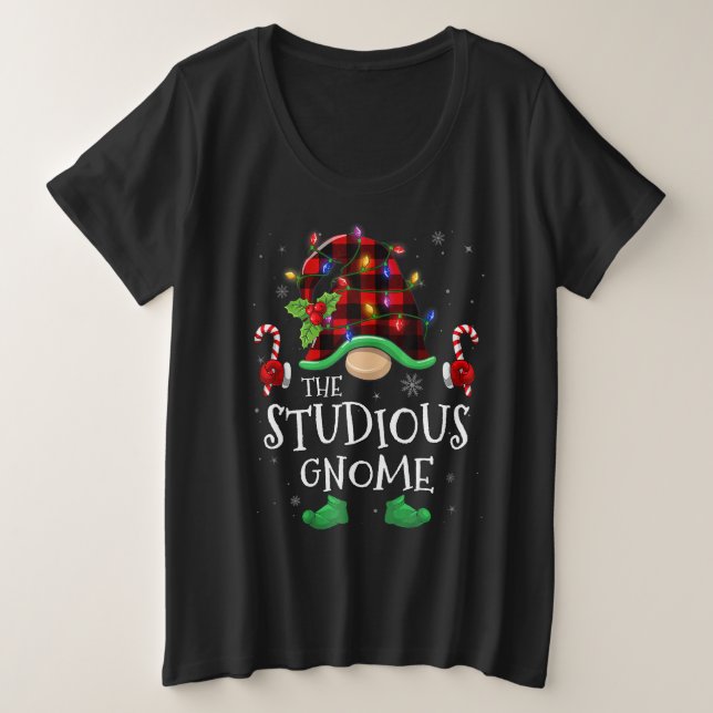 Studious Gnome Buffalo Plaid Matching Family Chris Große Größe T-Shirt (Design vorne)