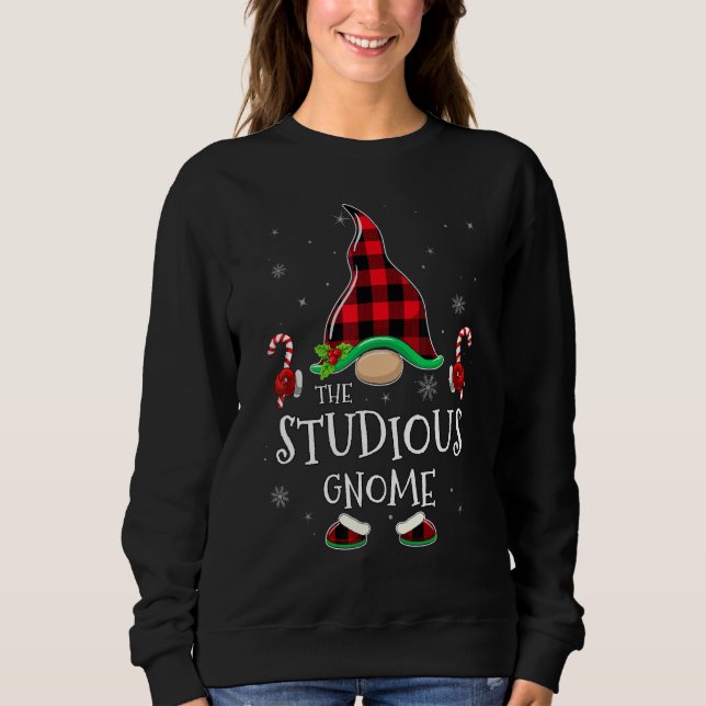 Studious Gnome Buffalo Plaid Matching Family Chris Sweatshirt (Vorderseite)