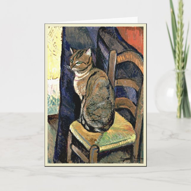 Studium einer Katze, Kunstmalerei Karte (Vorderseite)