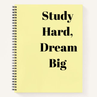 Studium Hard Dream Big Motivierend zurück zur Schu Notizbuch