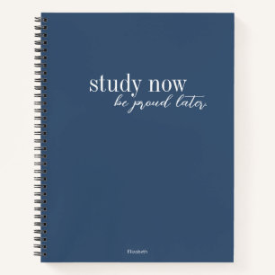 Studium jetzt stolz sein später moderne dunkelblau notizbuch