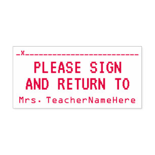 Studium Work Review + Teacher Name Rubber Briefmar Permastempel