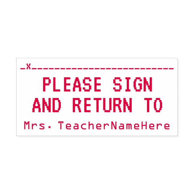 Studium Work Review + Teacher Name Rubber Briefmar Permastempel (Design)